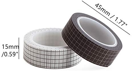10 ролни црна решетка лента за миење садови сет 33 стапки 3/5 инчи Ширина на пишување лепило за маскирање лепливи декоративни хартиени