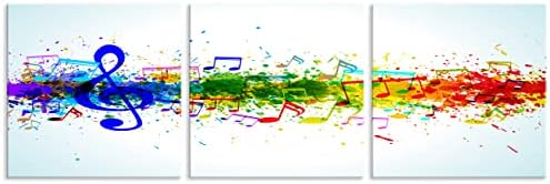 Нан ветер модерна 3 парчиња тепање музички белешки wallидни уметнички слики шарени апстрактни уметнички уметнички дела за дневна