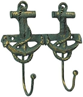 Антички бронзено леано железо декоративно сидро куки 6 инчи - декорација на сидро - метална wallидна кука