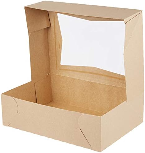 КОНТЕЈНЕРИ за КЕКСИ мераки 12 брои-кутија за букети за кекси-6-Пакувајте Големи Картонски Кекси-Кафеава Пекарница Крафт Со Јасен Прозорец И Влошки-Картонски Кутии з?