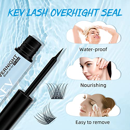 Lash overnighter lash кластери заптивки за заптивки на лапчиња + индивидуални лепак за камшик од 5 ml кластер лепак за трепки