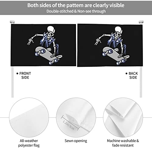 Skull Skiltoboard Car Flag 12 × 18inches прозорец клип банер за возило со приврзоци автомобили на отворено