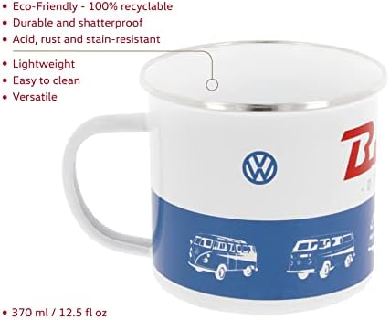 Бриса VW Колекција - Фолксваген Хипи Автобус Т1 Кампер Ван Емајл Кафе Кригла, Чај Чаша За Кујна, Гаража, Канцеларија-Кампување-Опрема/Подарок-Идеја/Сувенир