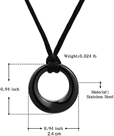 SEEWOODE AG312 Нерѓосувачки Челик Кремирање Накит Урна Ѓердан за Пепел, Мемориски Круг На Животот Вечноста Меморијален Приврзок Не Бледнеат Меморијал