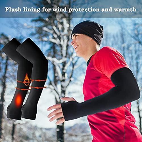Skylety 2 пара термичка рака потопла велосипедска рака потопло зимски ракави ракави на рака со дупки за палецот за мажи жени