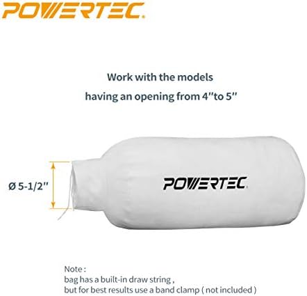 POWERTEC 70005 Прашина Филтер Торба За Ѕид Монтирање Прашина Колектори, 3 Микрони