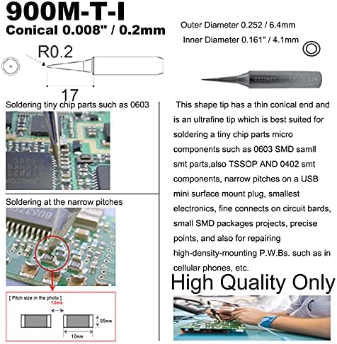 900М-Т-И Конусен 0,008 / 0,2 мм Врв За Лемење Заменете ЗА 907есд 936ЕСД 937 Радио Колиба 64-053 Х-троникс 3020-ХТС Милвоки М12СИ-0
