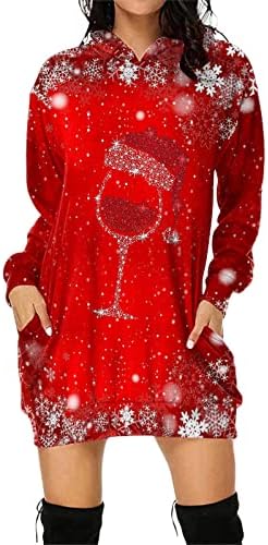 Божиќни фустани за жени со долг ракав против вратот Дедо Мраз фустан Бодикон со висок половината долг макси фустан за свадба гостин