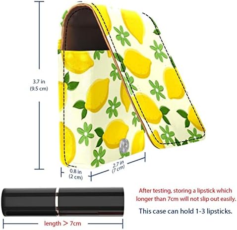 Куќиште ЗА Кармин ОРИУКАН СО Огледало Симпатична Пренослива Торба За Шминка Козметичка Торбичка, Летен Цртан Филм Овошје Цвет Од Лимон