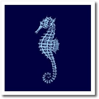 3drose симпатичен стил на тетоважа со морски коњи во сина и сива боја - железо на трансфери на топлина