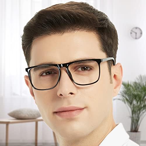 Wemootants Преголеми очила за читање за мажи, квадратни читатели лесни модни читатели 1.0 1,25 1,5 1,75 2.0 2.25 2.5 2.75 3.0 3.5 Менс црна