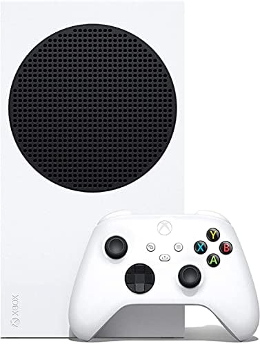 Microsoft Xbox Series S 512GB игра со сите дигитални конзоли, еден безжичен контролер на Xbox, резолуција за игри од 1440p, 4K. Репродукција на медиуми во стриминг, 3Д звук, WiFi, бело