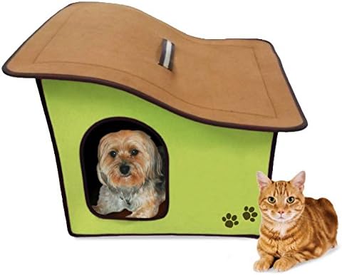 Пен-Плакс Пренослива Мека Куќа За Кучиња За Помали Кучиња Или Мачки, Зелена | Одлична За Патување | Дајте Му На вашето домашно милениче