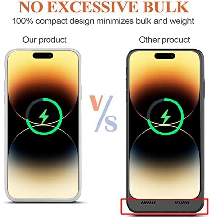 Кутија за батерии за iPhone 14 Pro Max, најновиот кутија за заштитно полнење 10800mAh со безжично полнење компатибилен со iPhone