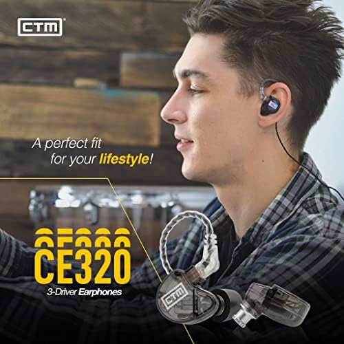 ЦТМ ЦЕ320 Троен Монитор За возач Во Уво | Професионален Музичар За Изолација На Бучава Жичен Монитор За Уво | Кабел Што Се Одвојува