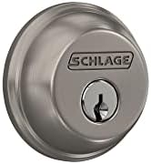 Schlage B60 N 619 Deadbolt, клуч 1 страна, највисока станбена безбедност, сатен никел