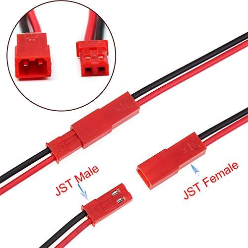 Linsyrc 10 пара 2-пински JST SYP приклучок Машки женски конектор кабел жичен адаптер со силиконска жица од 10 см 22awg