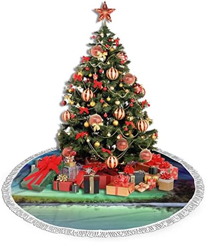 Прекрасно Небо Елка Здолниште, Божиќна Елка Здолниште Мат со Помпон За Одмор Свадба Партија Декор 48