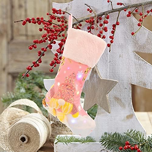 Божиќни Чорапи од вемун Со Лер: Осветли Божиќ Добрите Торби За Бонбони Чанти За Подароци Чорапи Украс За Новогодишна Елка Огноотпорни Орнаменти
