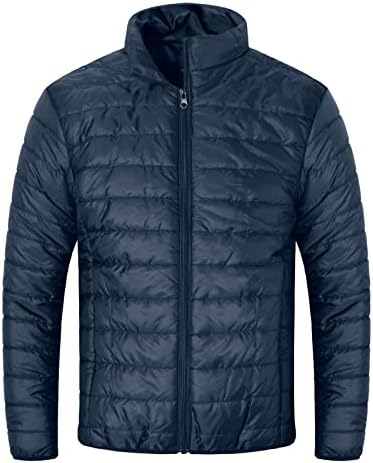 IOPQO Зимска облека за мажи јакна мажи есен и зимска мода обична цврста боја патент, топли јакни палта