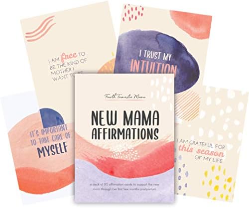 Афирмации на нова Мајка-Топла и Живописна Палуба од 20 Возбудливи Картички За Афирмација По Породувањето За Поддршка На Новите