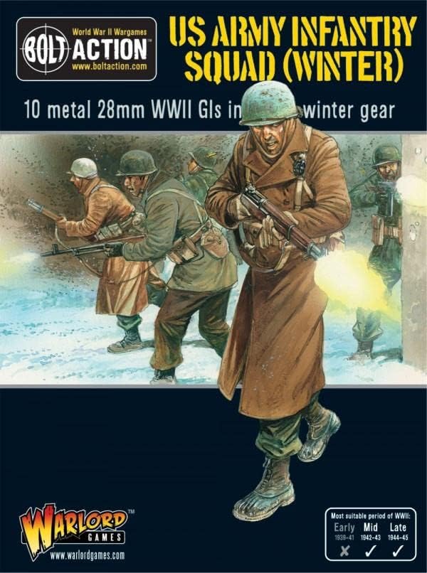 Игри на воени страни - Пешадиска екипа на американската армија во зимска облека - акција од 28мм на завртки