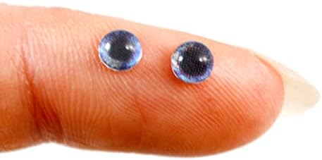 4мм ситни темно сини човечки стаклени очи пар на мали кабохони со рамен бек за играчки скулптура полимер глинеста уметност кукла или накит