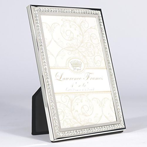 Лоренс рамки Лоренс Ројал Дизајн 4x6 Залепено сребро и сјајна рамка за слика