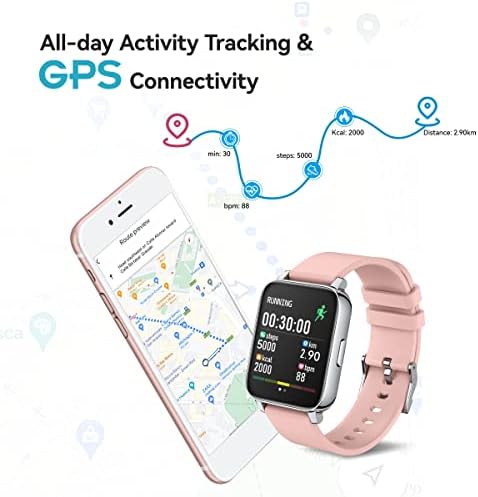 Паметен Часовник, Часовници За Жени Паметен Часовник За Андроид iOS IP68 Водоотпорен Фитнес Тракер Со Педометар Здравствен Монитор За Спиење,