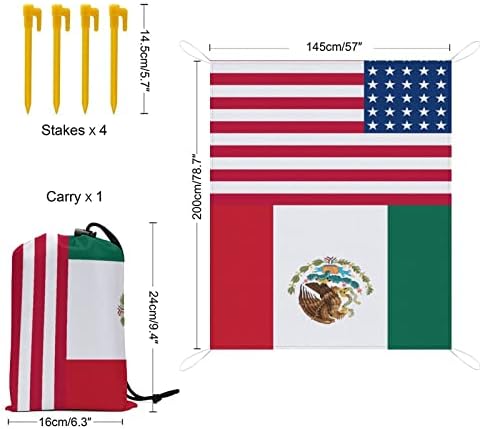Сад Мексиканско Знаме Пикник Ќебе Отворено Водоотпорен Мат Пролет Лето Кампување Ќебиња Набори Во Џеб За Трева Плажа Пешачење Патување