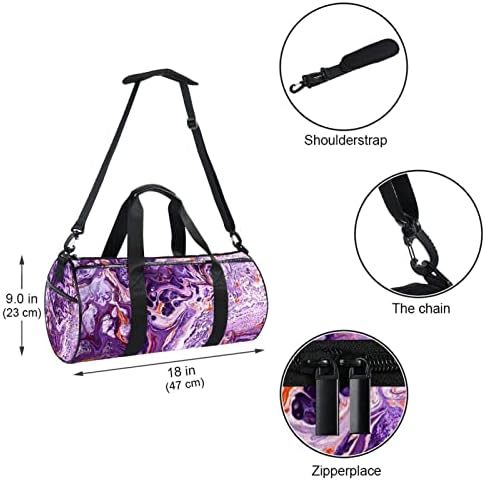 Апстрактно Виолетова Акварел Сликарство Дуфел Рамо Торба За Носење Платно Патна Торба За Спортски Танц Во Теретана Викенд Патување