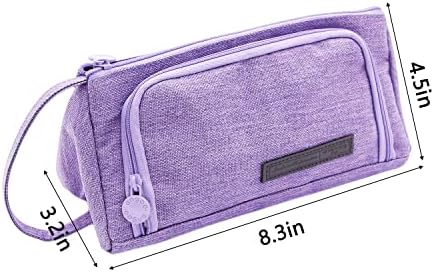 Kpalag Canvas Pencil Case Mencil Tagn Tagn канцелариски торбички Организатор козметичка торба за возрасни и канцелариски персонал