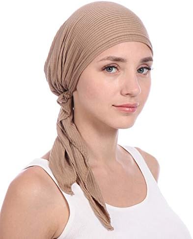 Истегнување турбан памучна капа опашка женска коса глава муслиманска марама со брада бејзбол капачиња за спасување