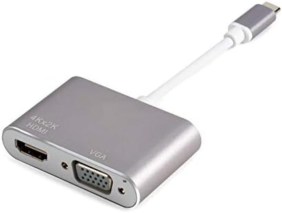 USB C до VGA адаптер | USB C до HDMI 4K | Thunderbolt 3 до VGA HDMI UHD за iPad/MacBook Pro/Samsung S8 S9