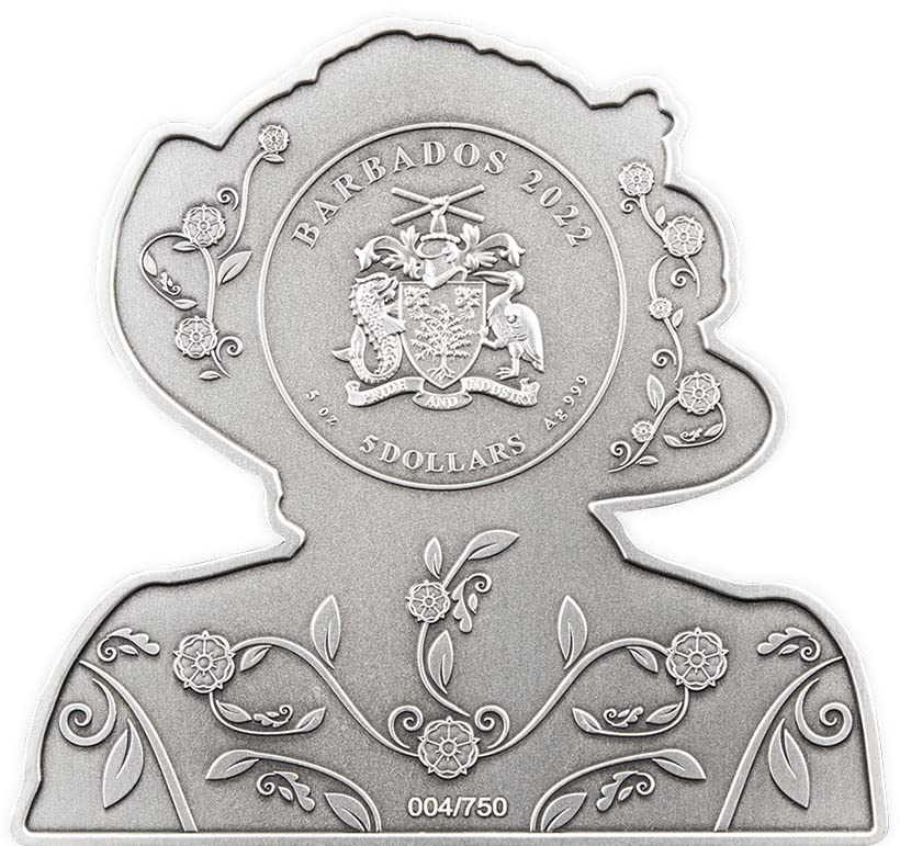 2022 Година Де Модерен Комеморативен Пауеркоин Во Спомен На Кралицата Елизабета Втора Среќен Роденден Во Облик На 5 Мл Сребрена Монета