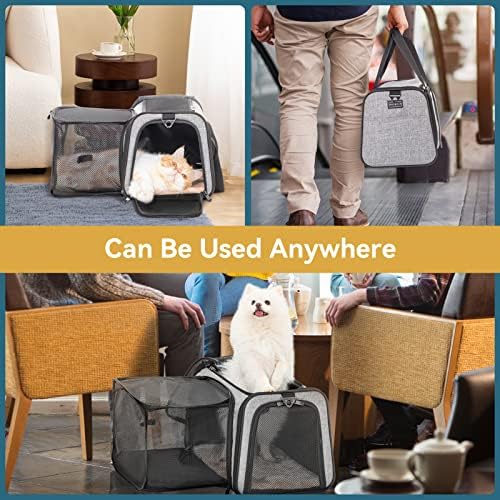 PetSfit Expondable Pet Carrier, 18 X11 X11 Авиокомпанија одобрена носач на кучиња, носач на мачки со безбедносни патенти за заклучување,