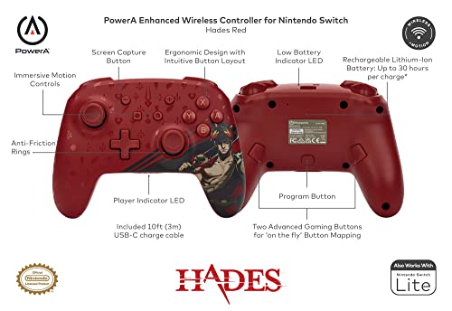 Powera Подобрена безжична контролер за Nintendo Switch - Хадес