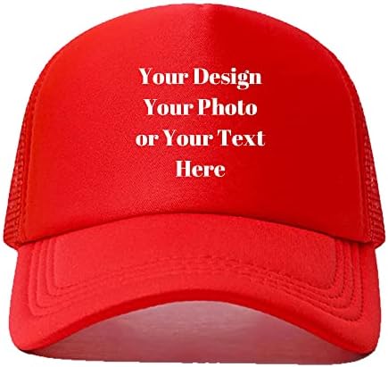 Zmvise Персонализирано лого за текст на слика Шарена унисекс прилагодлива капа за камиони со сопствена мрежа за бејзбол капа