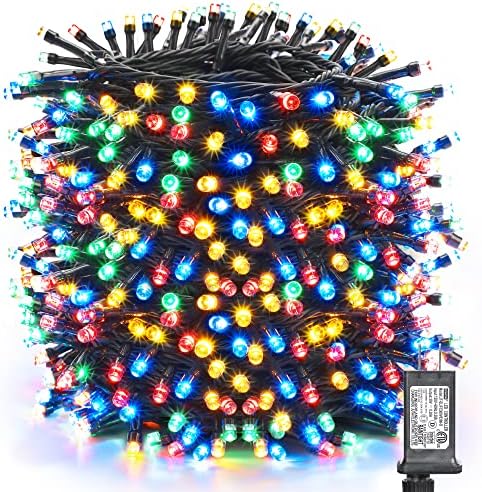 Toodour 344ft Божиќни светла на отворено, 1000 LED Божиќни жици светла, 8 режими, тајмер, водоотпорна Божиќна самовила светла за свадбени забави Дрво Божиќни декори - Повеќебо