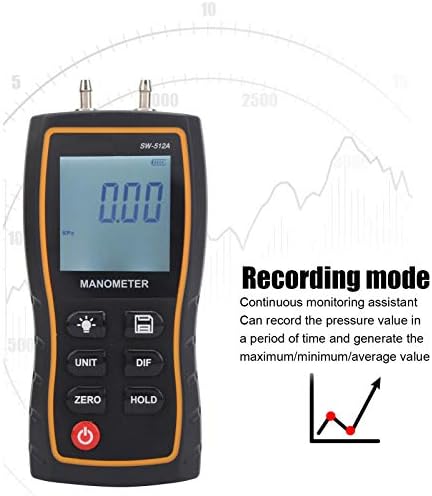 Диференцијален манометар, диференцијален мерач на притисок LCD LCD приказ на мерачот на притисок на воздухот рачен за вентилација