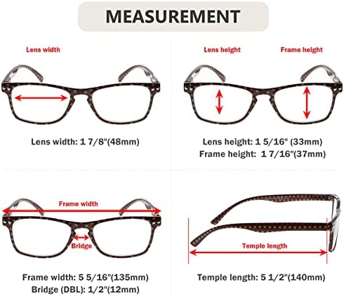 Очила 4 пакувања за читање очила Полка точки читатели за жени