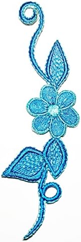 Кленплус 2 парчиња. Убава Сина Цветна Лоза Лепенка Цвеќиња Налепници Занаети Уметност Поправка На Шиење Везено Железо На Шие На Закрпи За Значки