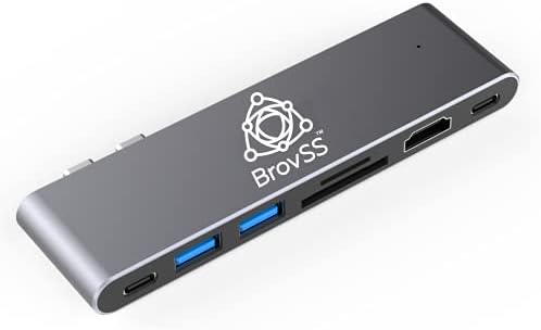 BrovSS: MAC USB C Hub Адаптер, Директен 7-во-2 USB C Адаптер Компатибилен со THUNDERBOLT 3 USB C Порта, Microsd/SD Картичка Читач, 3.0 Со Голема