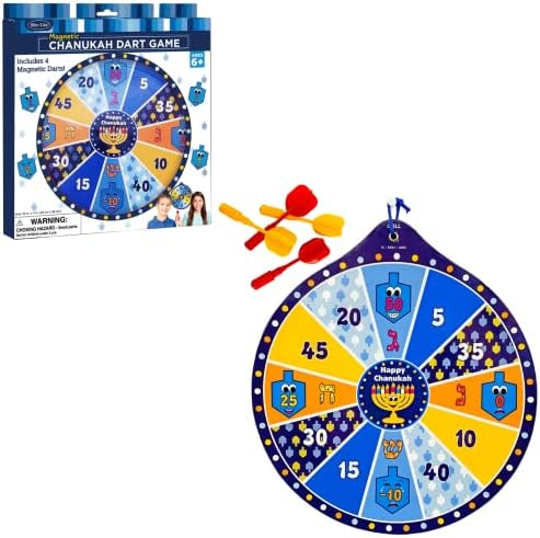 Rite Lite Chanukah Dart Game, 9,75 инчи - доаѓа со 4 магнетни пикадо - совршен подарок на Чанука за пријатели и семејство Ханука