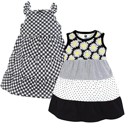 Памучни фустани за бебиња Хадсон бебе, црна маргаритка, 6-9 месеци