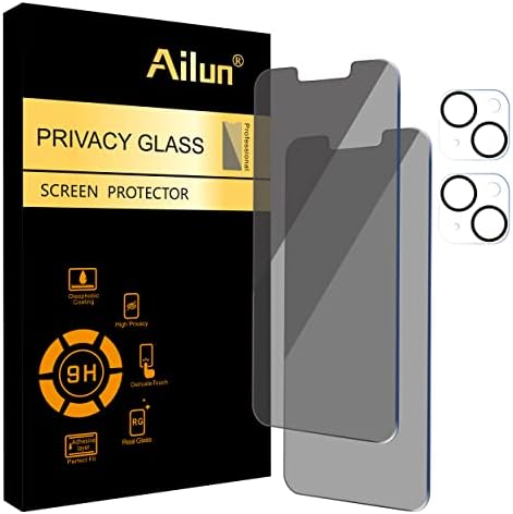 Заштитник на екранот за приватност на Ailun 2 пакет за iPhone 14 Pro [6,1 инчен дисплеј] + 2 заштитник на леќи на фотоапаратот, заштита