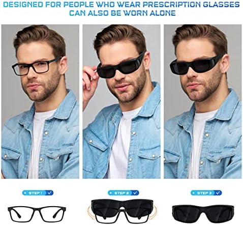Тнаико Очилата За Ноќно Гледање Се Вклопуваат Над Очилата за Сонце За Мажи Жени, Ноќните Очила За Возење Се Обвиткуваат Околу Очилата За Сонце