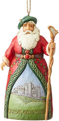 Enesco Jim Shore Heartwood Creek Santa's Arough Worder Irish виси украс, 4,72 инчи, повеќебојни