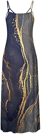 Женска пеперутка печати макси фустан лето v вратот шпагети ленти фустани случајни лабави лабави долги фустани