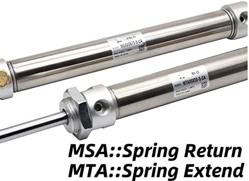 LIUGOU MSA16X25SCA MTA20X50 Тркалезен цилиндер со пролетен единечен глума MSA25X75SCA Пролетниот поврат MTA32X50SCA MSA40X25 Пролетниот пролет